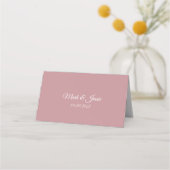 ROE Pink & White Simple Wedding Platzkarte (Rückseite)