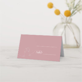 ROE Pink & White Simple Wedding Platzkarte