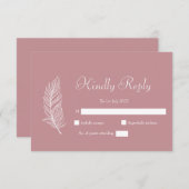 ROE Pink & White Simple Wedding RSVP Karte (Vorne/Hinten)