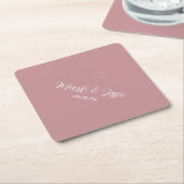 ROE Pink & White Simple Wedding Untersetzer (angewinkelt)
