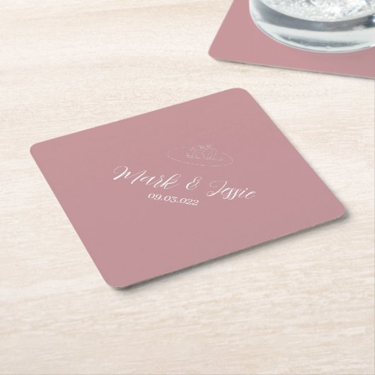ROE Pink & White Simple Wedding Untersetzer (angewinkelt)