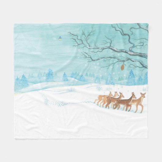 Roe Reh Winter Fleecedecke (Vorderseite (Horizontal))