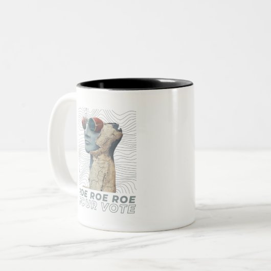 Roe Roe Roe Your Abstimmung Zweifarbige Tasse (Vorderseite Links)