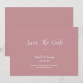 ROE Rosa und Weiße Einfache Hochzeit Save The Date (Vorne/Hinten)