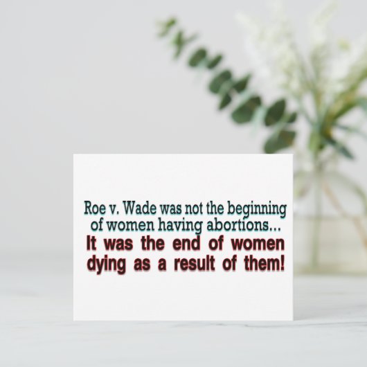 roe v. wade postkarte (Stehend Vorderseite)