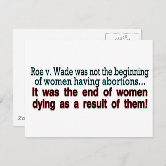 roe v. wade postkarte (Vorne/Hinten)