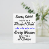 Roe v. Wade Pro Choice Postkarte (Stehend Vorderseite)