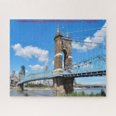 Roebling Bridge Ohio. Weihnachtsgrüße Puzzle (Horizontal)