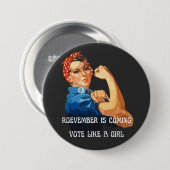 Roevember kommt Rosie the Riveter Button (Vorne & Hinten)