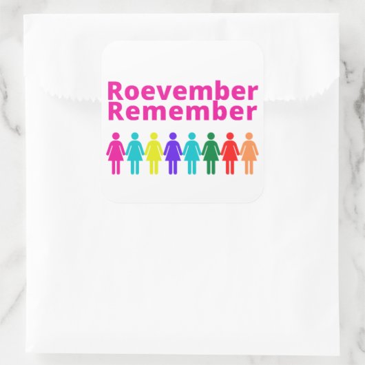 Roevember Remember - Square Sticker (Tasche)