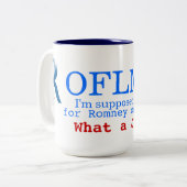 ROFLMA - Ich soll für Obama oder Romney wählen? Zweifarbige Tasse (Vorderseite Links)