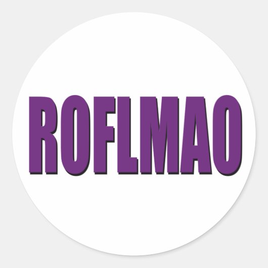 ROFLMAO LILA RUNDER AUFKLEBER (Vorderseite)