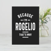 Rogelio Personalisiert Name Birthday Dankeskarte (Stehend Vorderseite)