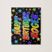 "ROGER" First Name, Fun "HAPPY BIRTHDAY" Puzzle (Vertikal)