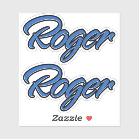 Roger Name blue Aufkleber Sticker Stickerset (Blatt)