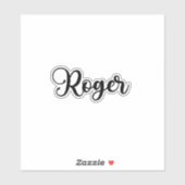 Roger Name - Handgeschriebene Kalligrafie Aufkleber (Blatt)