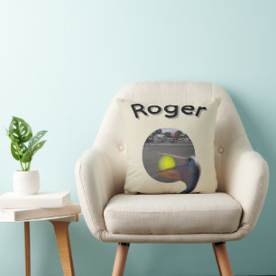 Roger Name Mit Ball Fang Pelikan, Kissen