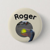 Roger Name Mit Ball Fangendem Pelikan, Button (Vorderseite)