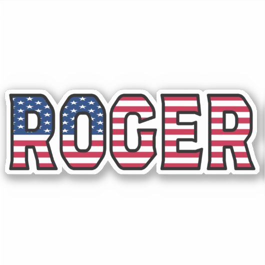 Roger Name Vorname USA Sticker Stickerset (Vorderseite)