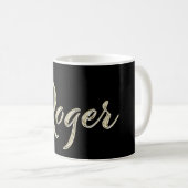 Roger Name whitegold Tasse Teetasse Kaffeetasse (VorderseiteRechts)
