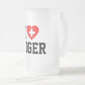 Roger-Tasse Mattglas Bierglas (VorderseiteRechts)