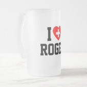 Roger-Tasse Mattglas Bierglas (Vorderseite Links)