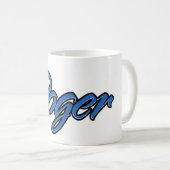 Roger Vorname Name blue Tasse Kaffeetasse (VorderseiteRechts)
