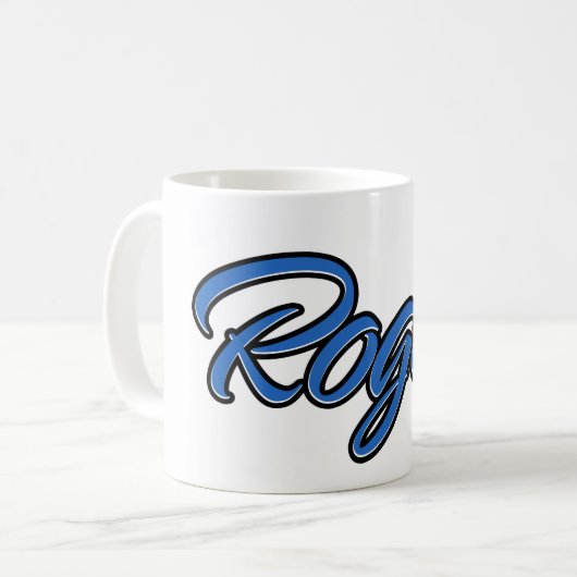 Roger Vorname Name blue Tasse Kaffeetasse (Vorderseite Links)