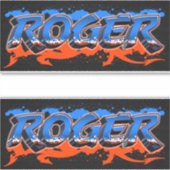 Roger Vorname Name Graffiti Aufkleber Sticker (Vorderseite)