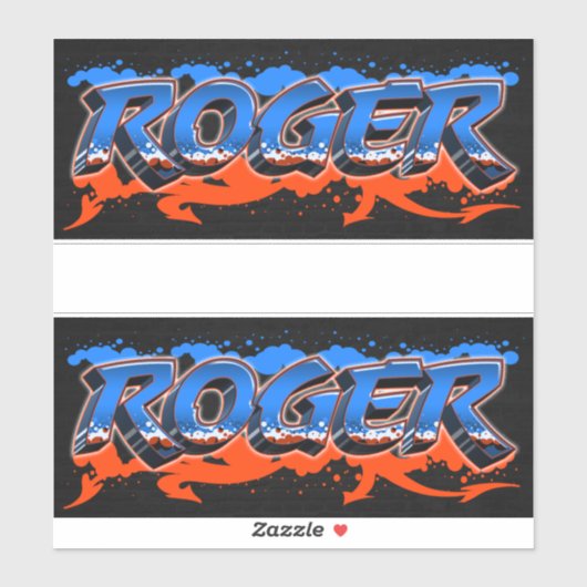Roger Vorname Name Graffiti Aufkleber Sticker (Blatt)