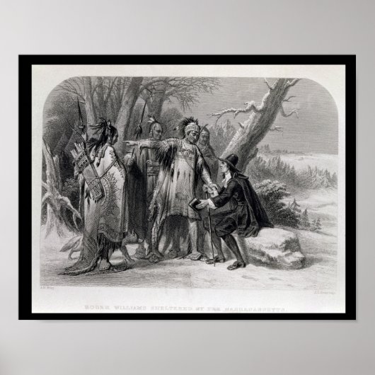 Roger Williams wird von den Narragansetts geschütz Poster (Vorne)