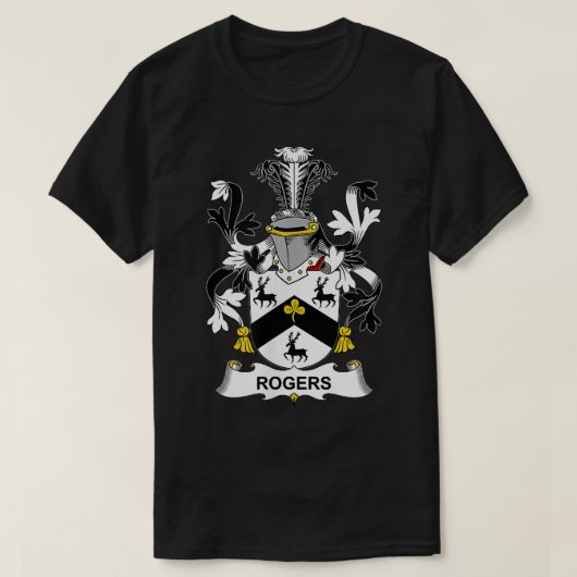 Rogers Coat of Arms Familienwappen T-Shirt (Design vorne)