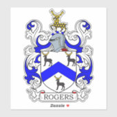 Rogers Familienwappen Aufkleber (Blatt)