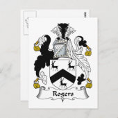Rogers Familienwappen Postkarte (Vorne/Hinten)