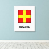 Rogers Family Name Nautic Flag Leinwanddruck (Insitu (Holzboden))