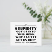 Rogers on Stupidity Postkarte (Stehend Vorderseite)