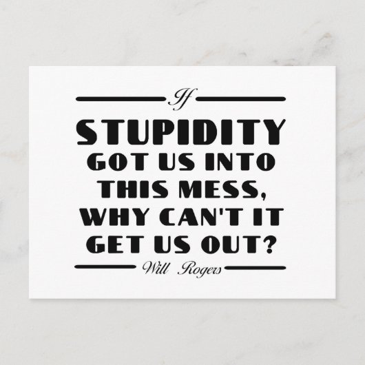 Rogers on Stupidity Postkarte (Vorderseite)