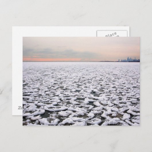 Rogers Park Blick auf den Michigansee im Winter Postkarte (Vorne/Hinten)