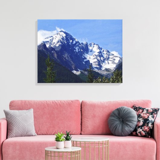 Roger's Pass Summit Stretched Canvas Print Leinwanddruck (Insitu (Wohnzimmer))