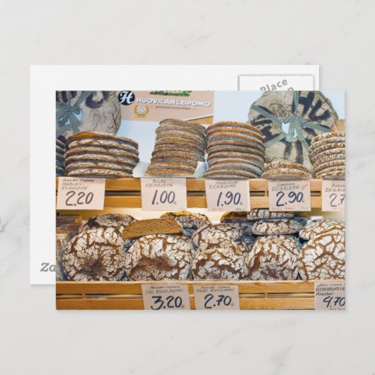 Roggenbrot in der Hakaniemi Markthalle Postkarte (Vorne/Hinten)