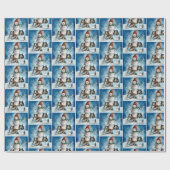 Rogh Collie über Snowman Christmas Geschenkpapier (Flach)