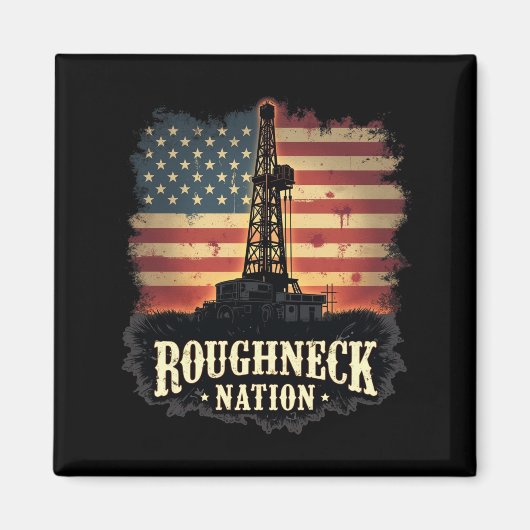 Roghneck Nation Oilfield American Worker Magnet (Vorne)