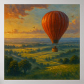 Rogue Balloon Ride - Painterly Illustration Style Poster (Vorne)