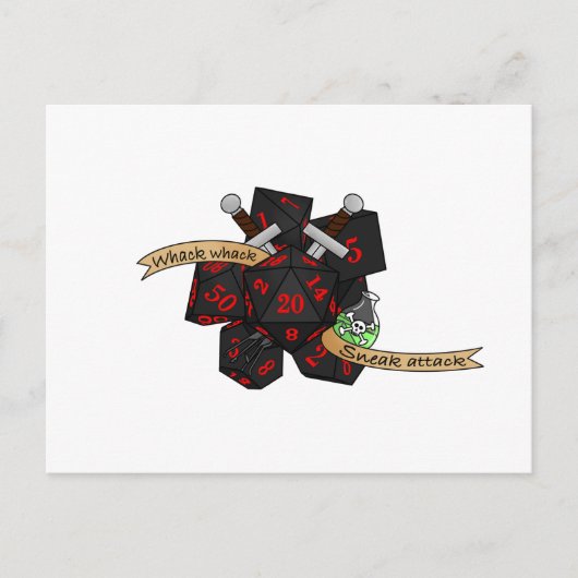 Rogue Dice Design Ankündigungspostkarte (Vorderseite)