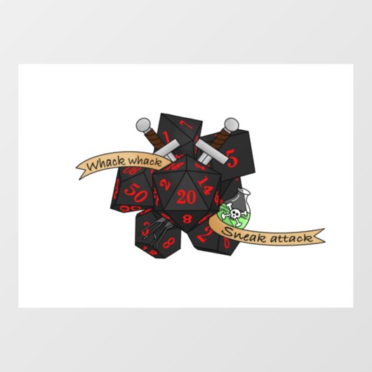Rogue Dice Design Fensteraufkleber (Blatt)