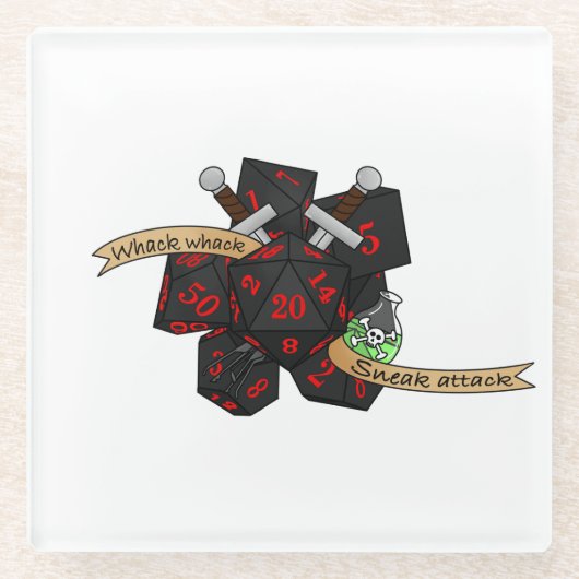 Rogue Dice Design Glasuntersetzer (Vorderseite)