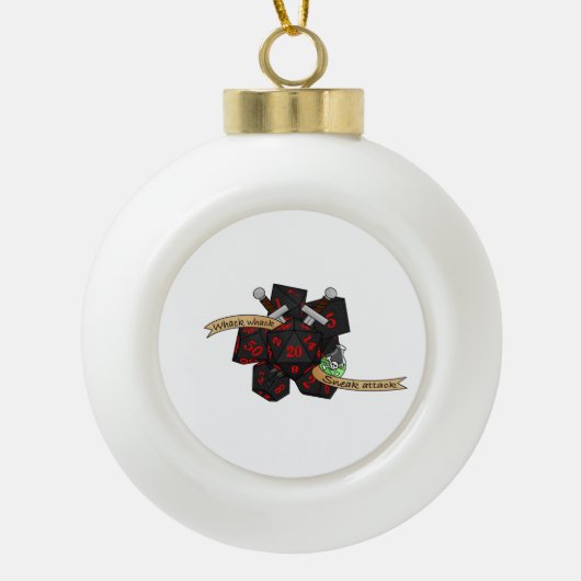 Rogue Dice Design Keramik Kugel-Ornament (Vorderseite)