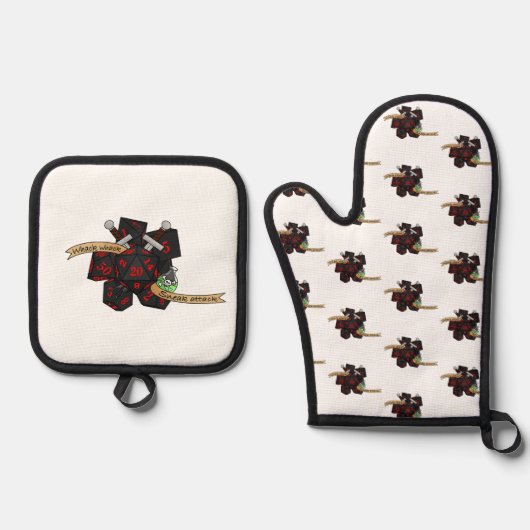 Rogue Dice Design Ofenhandschuh & Topflappen-Set (Vorderseite)