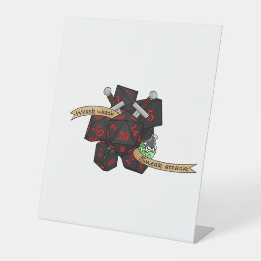 Rogue Dice Design Sockelschild (Vorderseite)