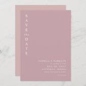 ROGUE Dusty Blush Pink Mauve Save the Date Einladung (Vorne/Hinten)